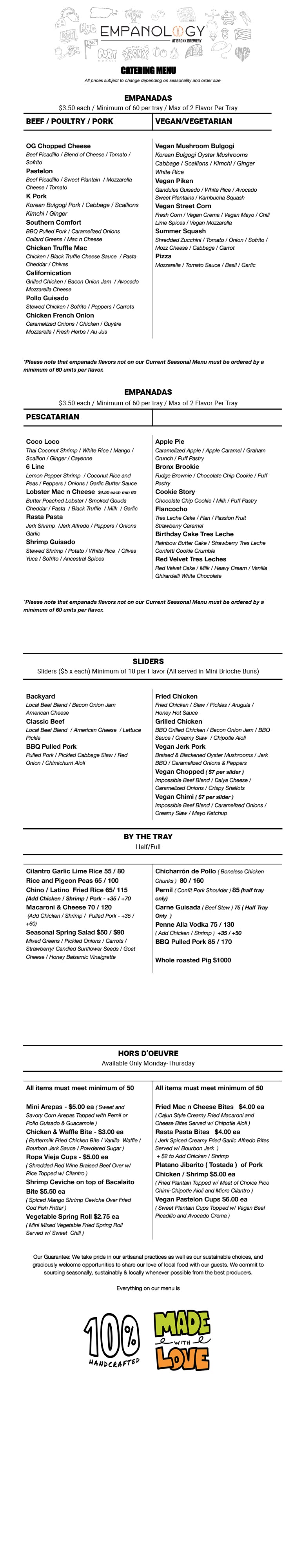 View Catering Menu